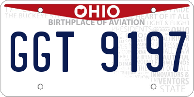 OH license plate GGT9197