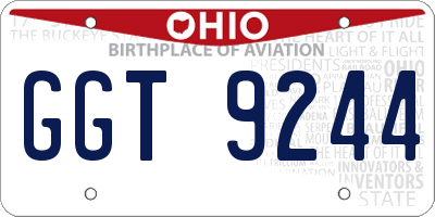 OH license plate GGT9244