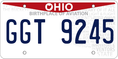 OH license plate GGT9245