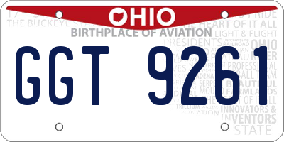 OH license plate GGT9261