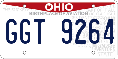 OH license plate GGT9264