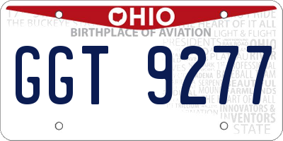 OH license plate GGT9277