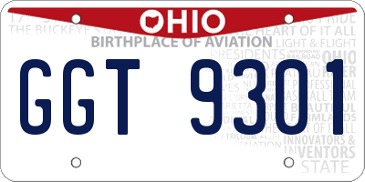 OH license plate GGT9301