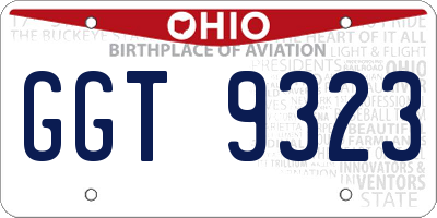 OH license plate GGT9323