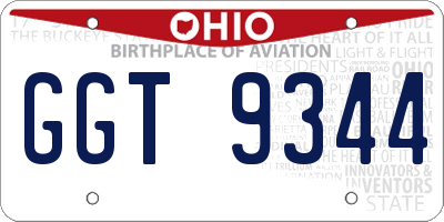 OH license plate GGT9344