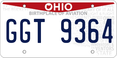 OH license plate GGT9364