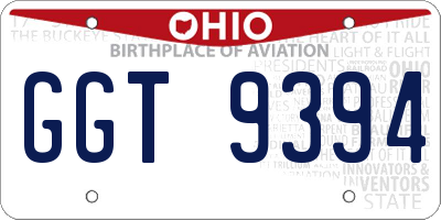 OH license plate GGT9394
