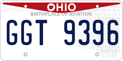 OH license plate GGT9396