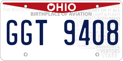OH license plate GGT9408