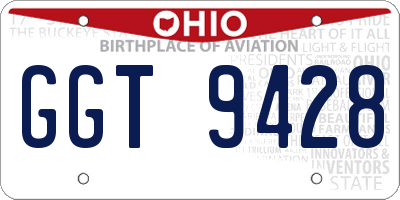OH license plate GGT9428