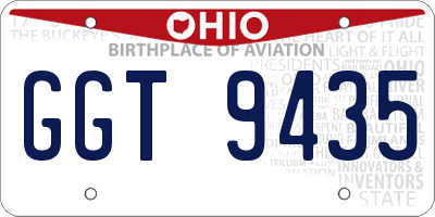OH license plate GGT9435