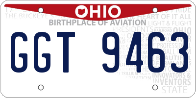 OH license plate GGT9463