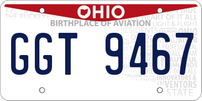 OH license plate GGT9467