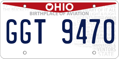 OH license plate GGT9470