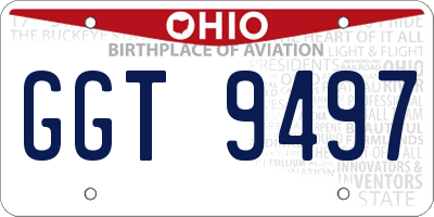 OH license plate GGT9497
