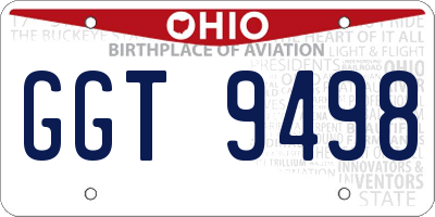 OH license plate GGT9498