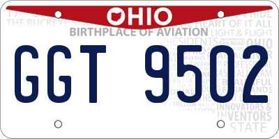 OH license plate GGT9502