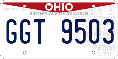 OH license plate GGT9503