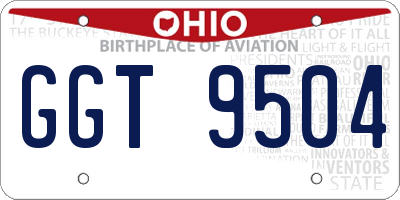 OH license plate GGT9504