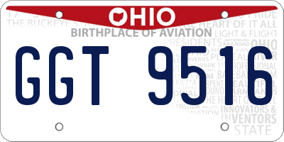 OH license plate GGT9516