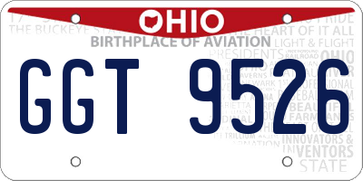 OH license plate GGT9526
