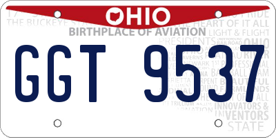 OH license plate GGT9537
