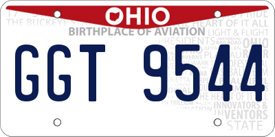 OH license plate GGT9544