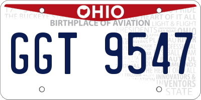 OH license plate GGT9547