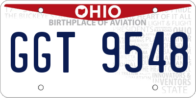 OH license plate GGT9548