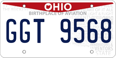 OH license plate GGT9568