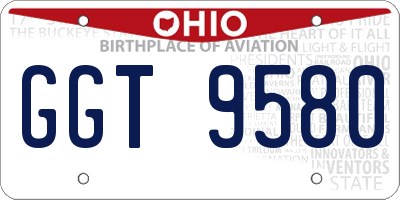 OH license plate GGT9580