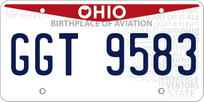OH license plate GGT9583