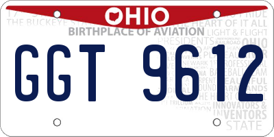 OH license plate GGT9612