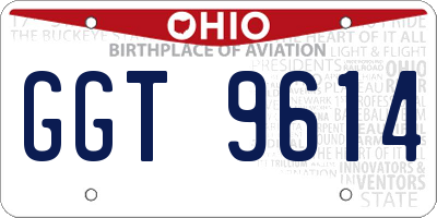 OH license plate GGT9614