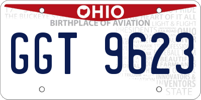 OH license plate GGT9623