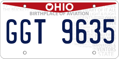OH license plate GGT9635