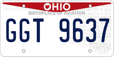 OH license plate GGT9637