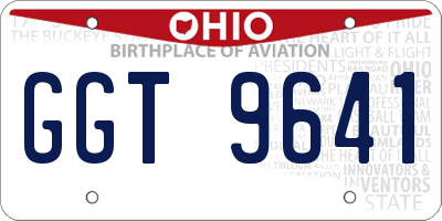 OH license plate GGT9641