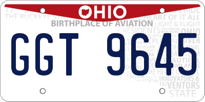 OH license plate GGT9645