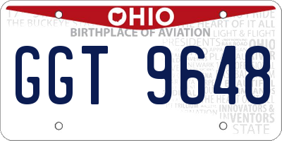 OH license plate GGT9648