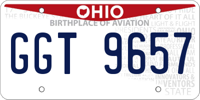 OH license plate GGT9657