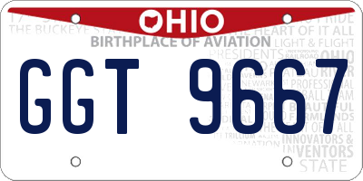 OH license plate GGT9667