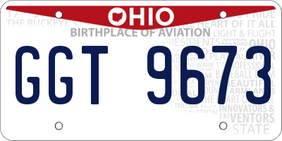 OH license plate GGT9673