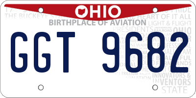 OH license plate GGT9682