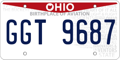 OH license plate GGT9687
