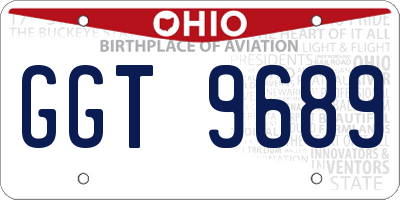 OH license plate GGT9689