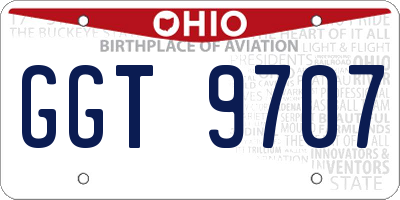 OH license plate GGT9707