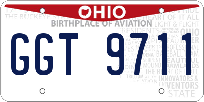 OH license plate GGT9711