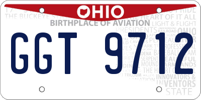OH license plate GGT9712