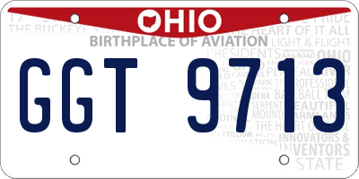 OH license plate GGT9713